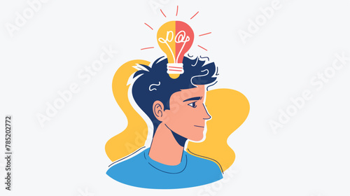 Idea in head Flat vector isolated on white background