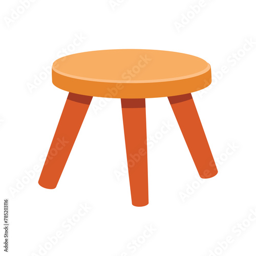 Wooden small three legged stool