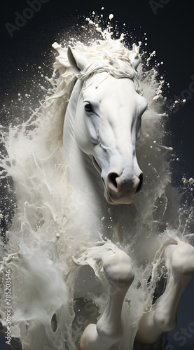 White horse portrait. Beautiful animal concept.