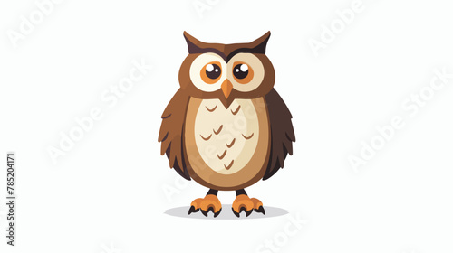 Illustration of owl with white background vector Flat
