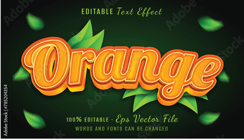 orange 3d text effect design