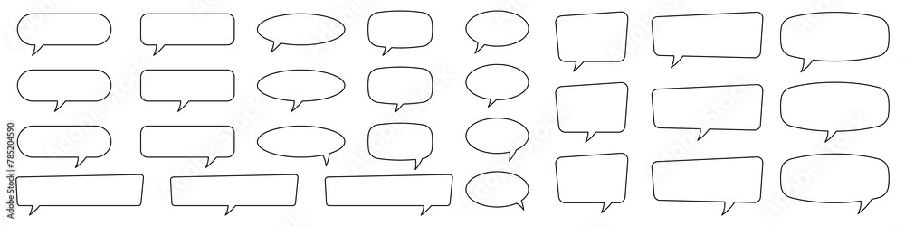 Fototapeta premium Speech bubble, speech balloon, chat bubble line art icon for apps and websites.