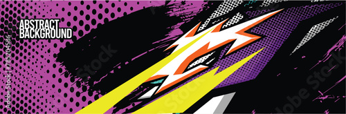 Car wrap decal designs. Abstract racing and sport background for racing livery or daily use car vinyl sticker. Vector eps 10.