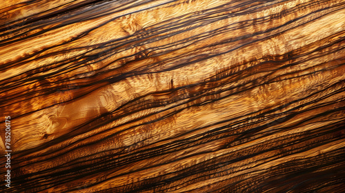Exotic zebrawood background with bold dark stripes and unique grain patterns. Ideal for statement decor and distinctive design elements photo