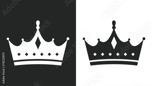Hand drawn crown Icon silhouette