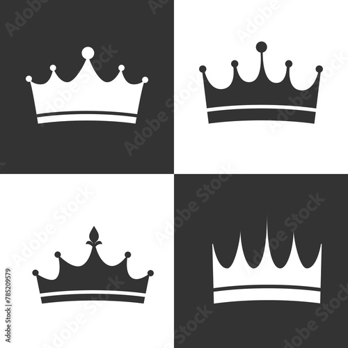 Hand drawn crown Icon silhouette