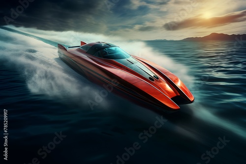 Aerial view of luxury speedboat © MahmudulHassan