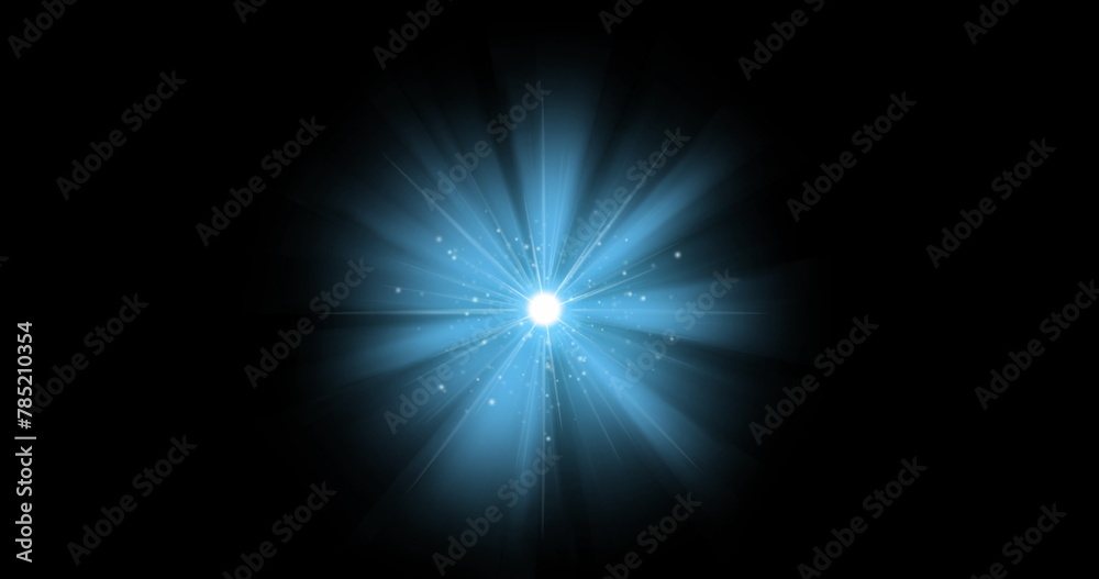 Fototapeta premium Image of blue light on black background