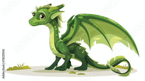 Legendary creature mascot. Green gragon cartoon