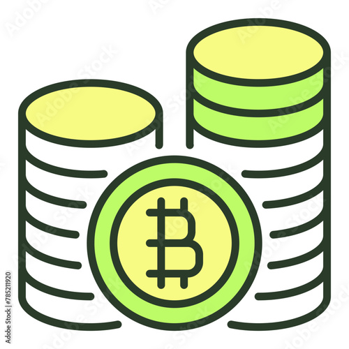 Crypto Coins vector Bitcoin Cryptocurrency colored icon or symbol