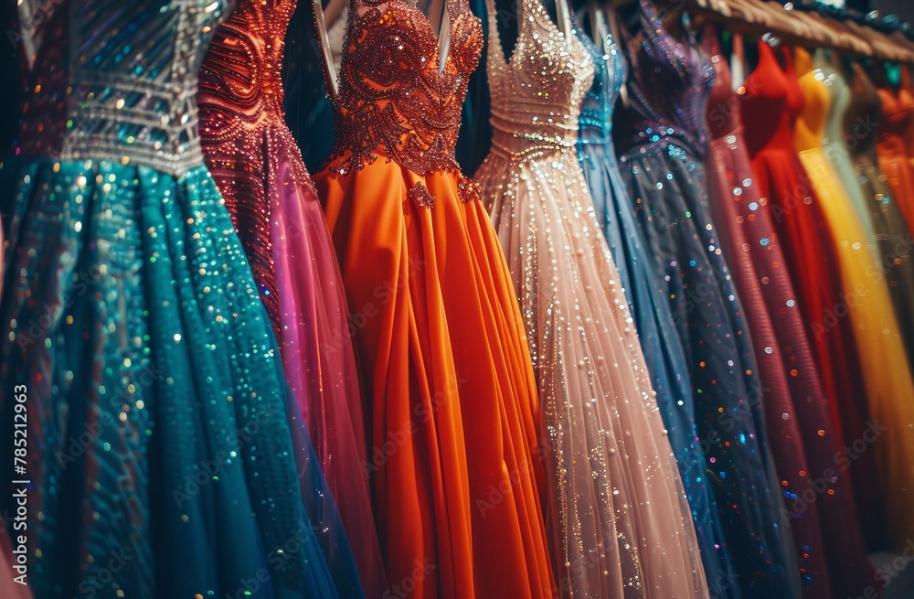 Row of Dresses on Display