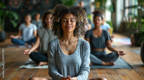 Woman Participating in Wellness Coaching Session Focused on Holistic Health Improvement Through Mindfulness Meditation Practice