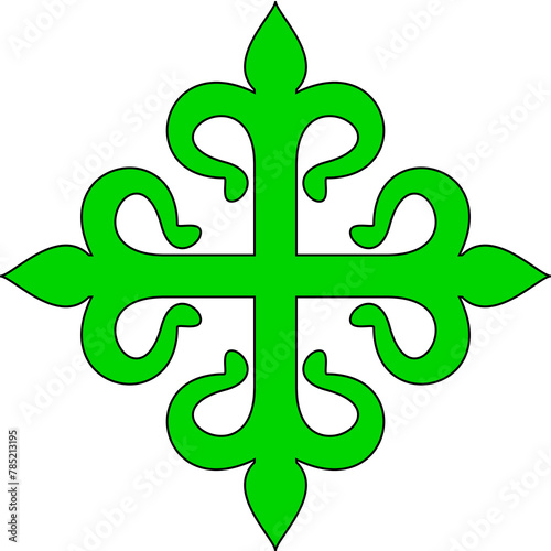 Spanish military orders. Alcantara's Cross. A military order similar to the Templars photo