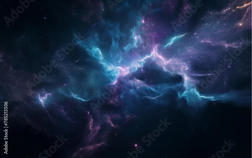 Vibrant space nebula glowing in deep cosmos - fantastic nebula  cosmic imagery.