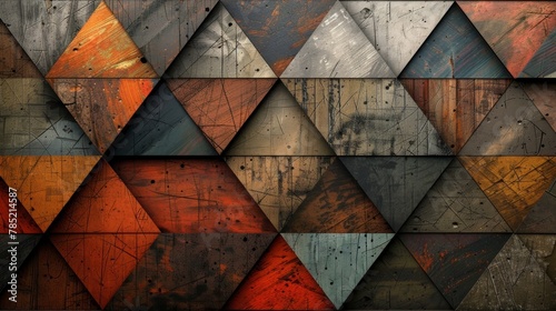 Wallpaper Mural Wooden wall texture. .Geometric shapes with natural, wood textures background. Torontodigital.ca