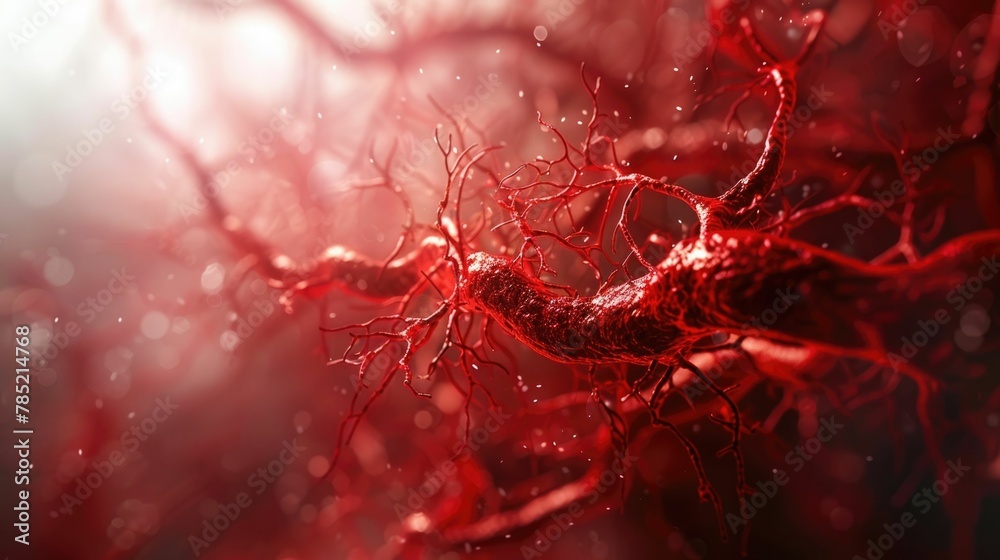 Visualization of hypertension effects on blood vessel networks urging for regular health checks