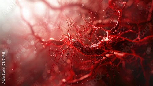 Visualization of hypertension effects on blood vessel networks urging for regular health checks photo