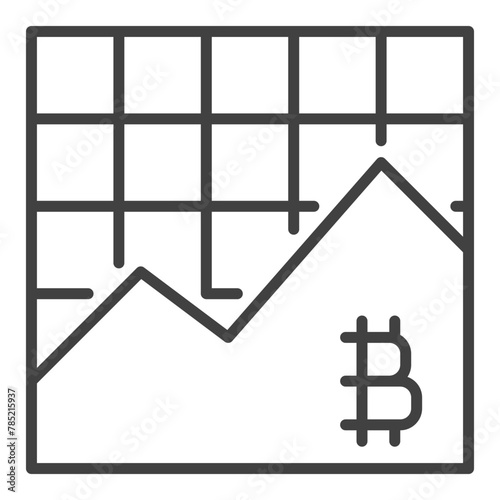 Cryptocurrency Trading vector Bitcoin Graph linear icon or logo element