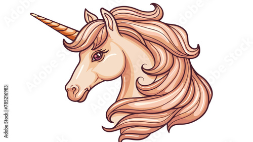Lovely drawing of the unicorn horn with mane. Perfect