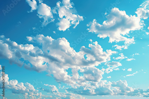 Summer blue sky with white clouds