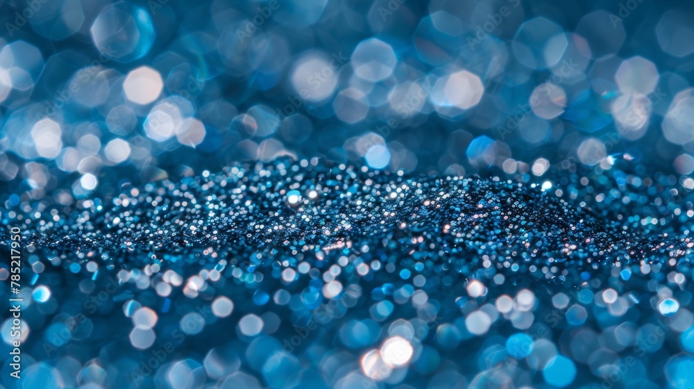 Abstract background with blue sparkles and bokeh, perfect for festive or magical themes.