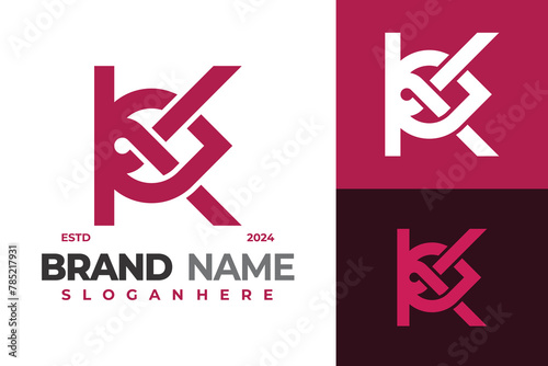 Letter K Knot logo design vector symbol icon illustration