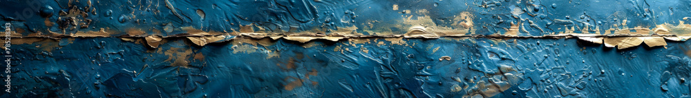 Fototapeta premium Textured Blue and Gold Abstract Art Evoking Ocean Waves