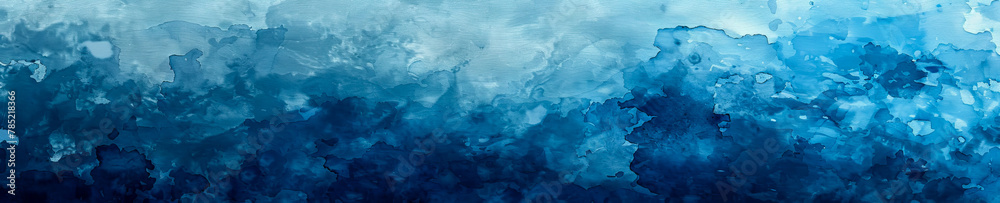 Abstract Watercolor Texture in Shades of Blue Evoking Ocean Depths