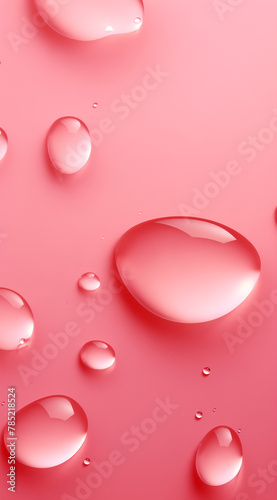 Water drops background in pink color.