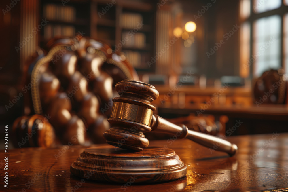 Judge's gavel on the court table Judge's gavel on the court table