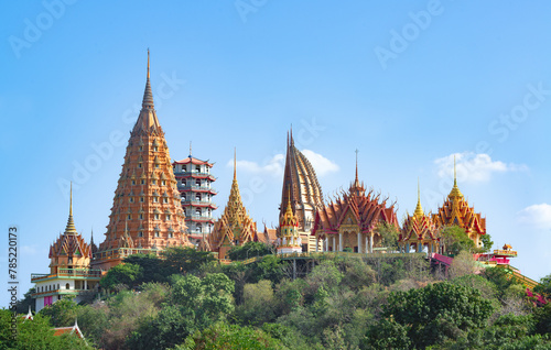 Traditional temples Wat Tham Suea at Kanchanaburi Province Thailand photo