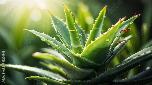 close up of aloe vera plant