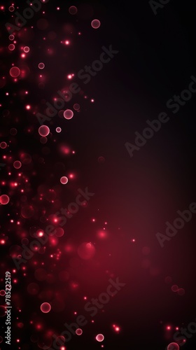 Maroon abstract glowing bokeh lights on a black background with space for text or product display