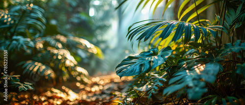 Tropical Jungle Foliage in Sunlight