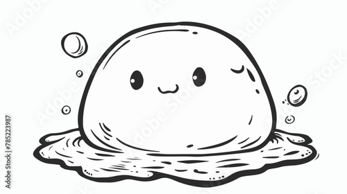 A squishy drawing colouring page flat vector isolated photo
