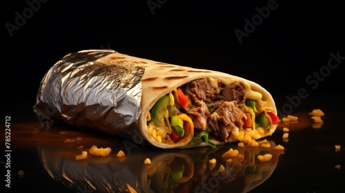 Gourmet Shawarma Delight on solid background. photo