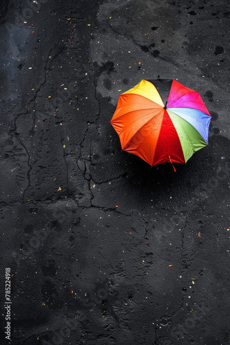 An isolated colorful umbrella