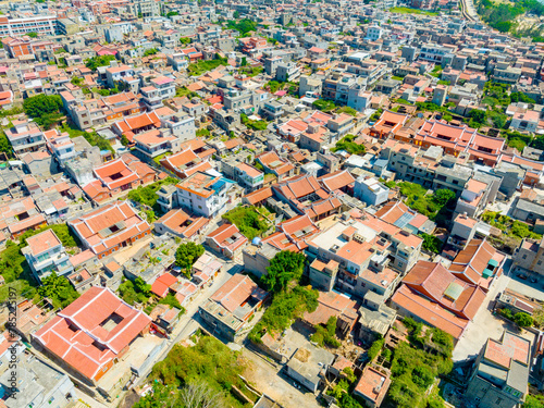 Aerial photography of the ancient city of Chongwu in Hui'an County, Quanzhou, Fujian, China