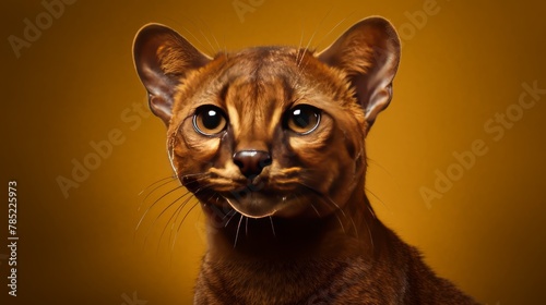 Intriguing Jaguarundi Beauty on solid background. © flow