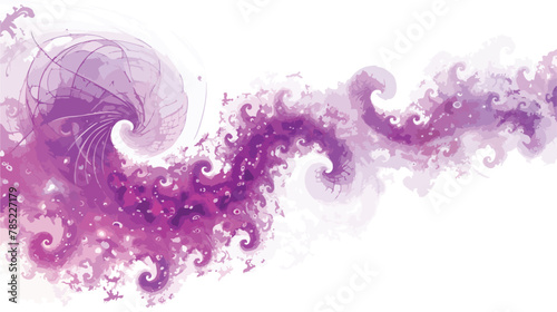 Abstract digitally generated purple elegant ornament white