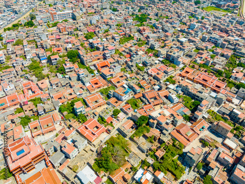 Aerial photography of the ancient city of Chongwu in Hui'an County, Quanzhou, Fujian, China