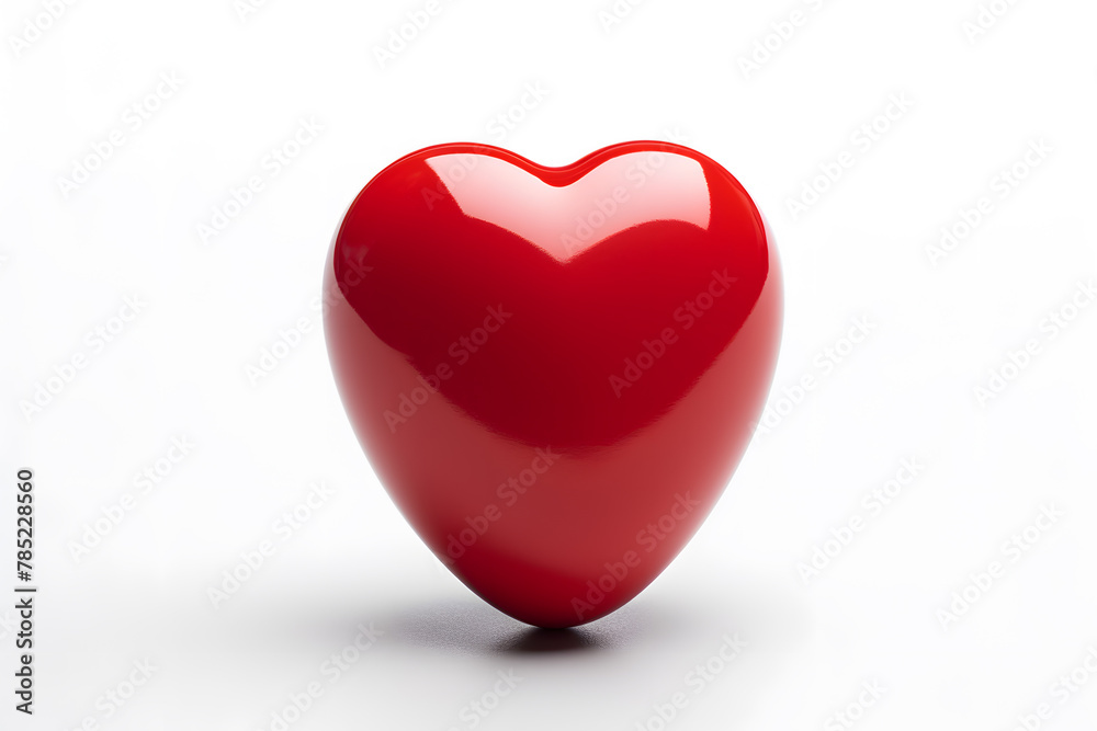 3D red heart isolated on white