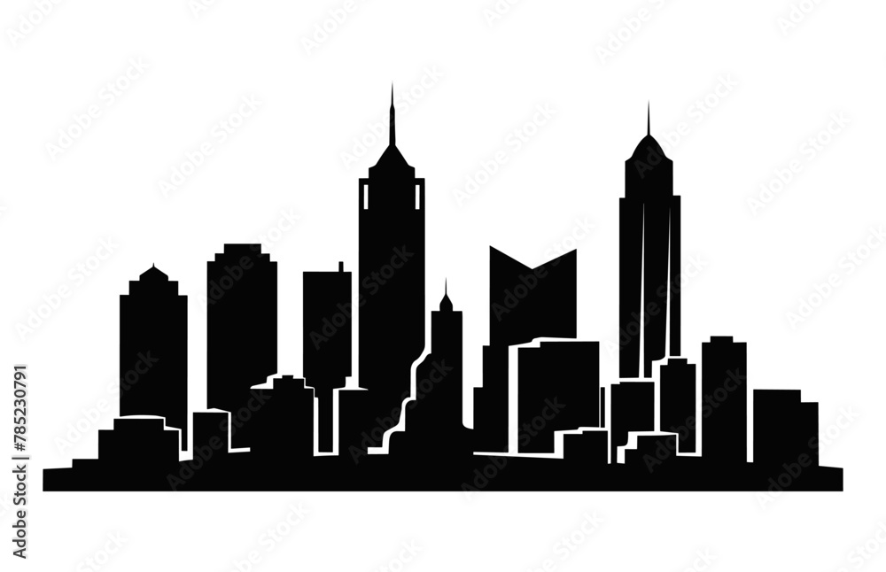 Atlanta City Skyline Silhouette isolated on a white background