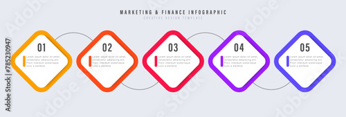 Infographic elements design template, business concept with 5 steps or options, can be used for workflow layout, diagram, annual report, web design.Creative banner, label vector.