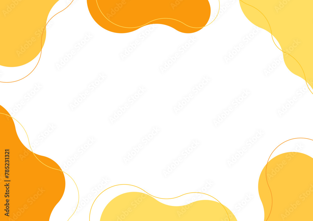 Obraz premium 抽象的 シェイプ フレーム 黄色 オレンジ