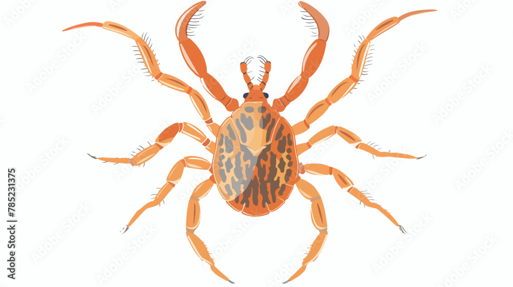 A mite tick on white background illustration flat vector