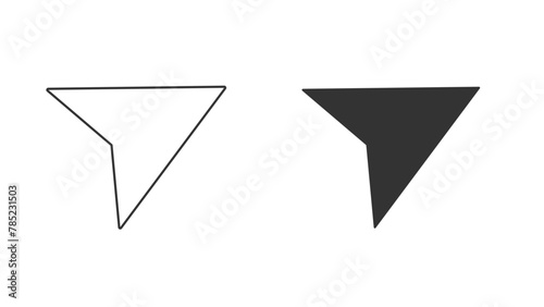 Send Icon With Stroke and Silhouette Shapes