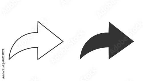 Share Icon With Stroke and Silhouette Shapes