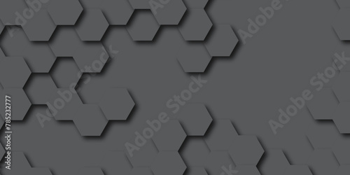 Black hexagon background. grey concrete cement stone tile wall. 3d illustration rendering. Black geometric layout template. Abstract background of modern wall. colored paper in dark colors. 