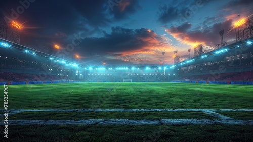Stadium view with sunset